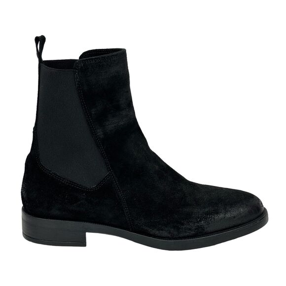 Emanuele Crasto Chelsea Boot Black Woman’s Distressed Suede SZ 9.5 Italy NEW - Picture 2 of 9